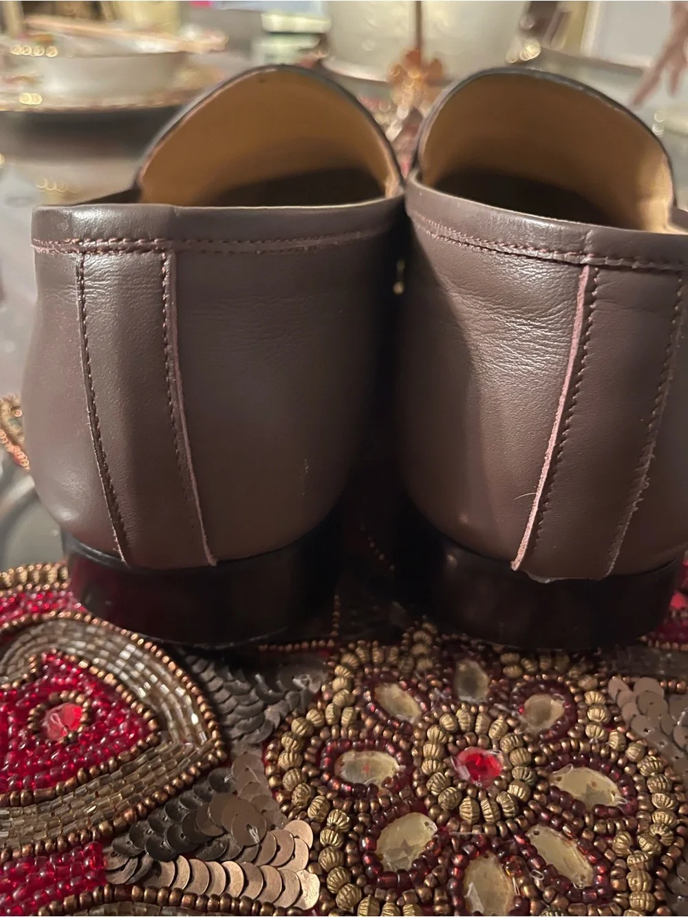 Gucci Brown Leather Horsebit Loafers